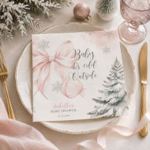 Bébé au nœud rose C'est l'hiver dehors Baby Shower