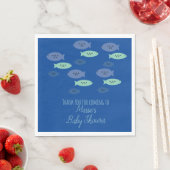 Serviette En Papier Bébé Baignade Poisson Bleu Shower Bébé (En situation)