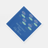 Serviette En Papier Bébé Baignade Poisson Bleu Shower Bébé (Coin)