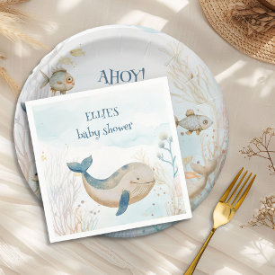 Serviette En Papier Bébé Baleine sous la mer Shower Garçon
