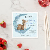 Serviette En Papier Bébé Bambi & Fleurs Lune Poussière bleu Anniversai (En situation)