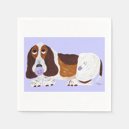 Serviette En Papier Bébé Basset Hound  (Devant)