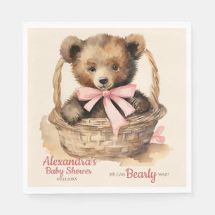 Serviette En Papier Bébé Bear Cub Girls Baby shower