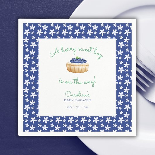 Serviette En Papier Bébé Berry Sweet Boy Douche Blueberry