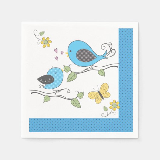 Serviette En Papier Bébé Birdies Douche serviettes-garçon (Devant)
