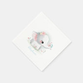 Serviette En Papier Bébé blanc mignon Aquarelle Oiseaux floraux (Coin)