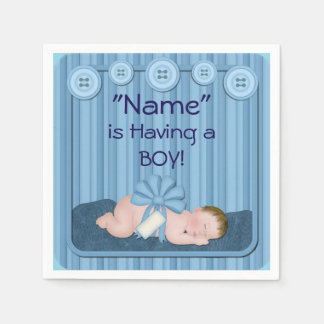 Serviette En Papier Bébé bleu Baby shower Papier