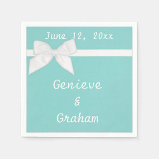 Serviette En Papier Bébé Bleu Blanc Soie Papier Mariage