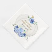 Serviette En Papier Bébé bleu blanc vert fleuri blanc citrouille (Coin)