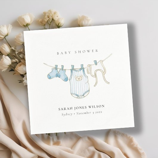 Serviette En Papier Bébé Bleu Bleu Cute Baby shower de linge