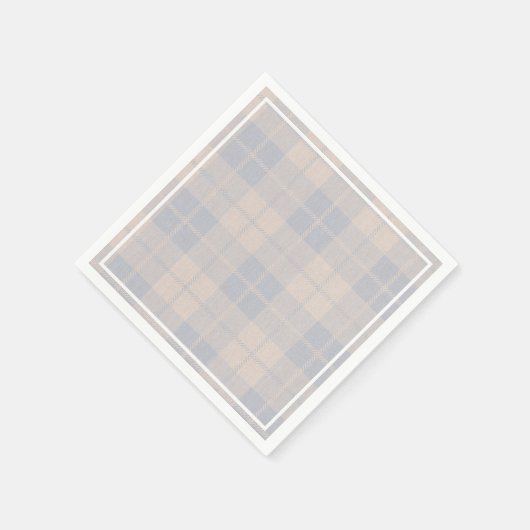 Serviette En Papier Bébé Bleu Buffalo Plaid Burlap serviettes (Coin)