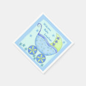 Serviette En Papier Bébé bleu Buggy Boy Accueil Soirée Douche (Coin)