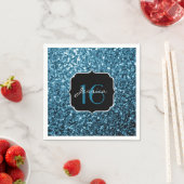 Serviette En Papier Bébé bleu clair faux parties scintillant scintille (En situation)