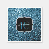 Serviette En Papier Bébé bleu clair faux parties scintillant scintille (Devant)