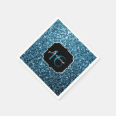 Serviette En Papier Bébé bleu clair faux parties scintillant scintille (Coin)