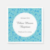 Serviette En Papier Bébé Bleu Confetti Baptême Christening (Devant)