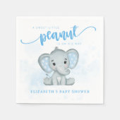 Serviette En Papier Bébé bleu Eléphant Petit Baby shower d'arachide (Devant)