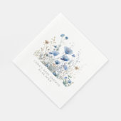 Serviette En Papier Bébé Bleu En Fleur Baby shower Fleur sauvage Flora (Coin)