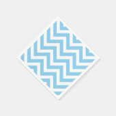 Serviette En Papier Bébé Bleu et Blanc Grand Chevron Grille Papier (Coin)