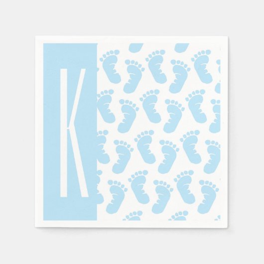 Serviette En Papier Bébé bleu, Garçon pieds bébé (Devant)