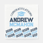 Serviette En Papier Bébé bleu marine Personnalisé Graduation Party Pap (Devant)
