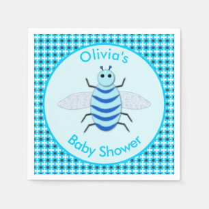 Serviette En Papier Bébé Bleu mignon Baby shower d'abeilles