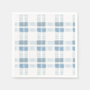Serviette En Papier Bébé bleu rayures À damiers Motif