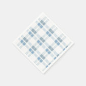 Serviette En Papier Bébé bleu rayures À damiers Motif (Coin)