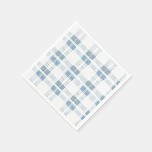 Serviette En Papier Bébé bleu rayures À damiers Motif (Coin)