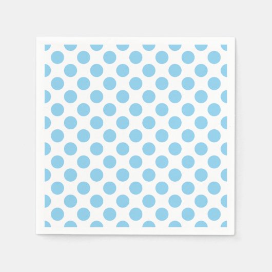 Serviette En Papier Bébé bleu sur blanc grand format papier Pois (Devant)
