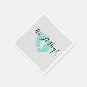 Serviette En Papier BÉBÉ Bleu Turquoise C'est un garçon Reveal Douche  (Coin)