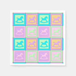 Serviette En Papier Bébé Bloc Chevaux-PAPIER FÊTE NAPKINS