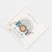 Serviette En Papier Bébé Boho mignon Lion Lion Pawprints (Coin)