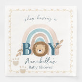Serviette En Papier Bébé Boho mignon Lion Lion Pawprints (Devant)