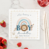 Serviette En Papier Bébé Boho mignon Lion Lion Pawprints (En situation)