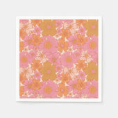 Serviette En Papier Bébé Boho rose Super rétro en fleur (Devant)