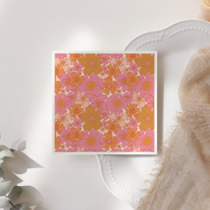 Serviette En Papier Bébé Boho rose Super rétro en fleur