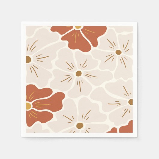 Serviette En Papier Bébé Boho Super rétro en fleur (Devant)