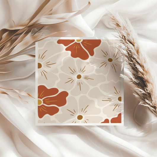 Serviette En Papier Bébé Boho Super rétro en fleur
