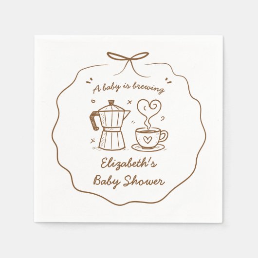 Serviette En Papier Bébé brasse Baby shower café Napkin (Devant)