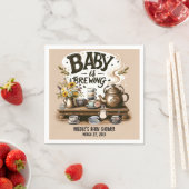 Serviette En Papier Bébé brasse Rustique Tea Kettle Peach Douche (En situation)