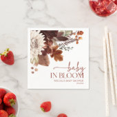 Serviette En Papier Bébé Brown Bourgogne Dans Le Baby shower Floral Fl (En situation)