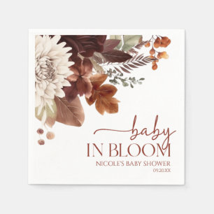 Serviette En Papier Bébé Brown Bourgogne Dans Le Baby shower Floral Fl