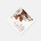 Serviette En Papier Bébé Brown Bourgogne Dans Le Baby shower Floral Fl (Coin)