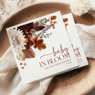 Serviette En Papier Bébé Brown Bourgogne Dans Le Baby shower Floral Fl