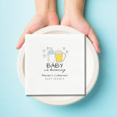 Serviette En Papier Bébé Brûle Bouteille Bière Baby shower en verre