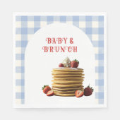 Serviette En Papier Bébé & Brunch Baby shower de crêpes aux fraises bl (Devant)
