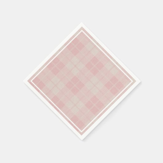Serviette En Papier Bébé Buffle rose Plaid Burlap (Coin)