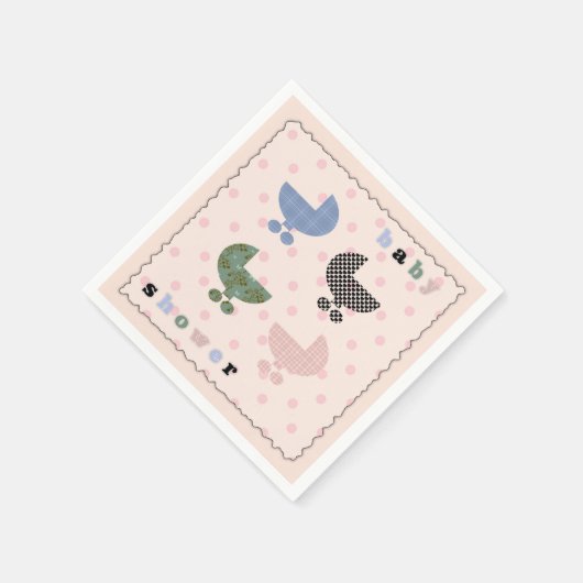 Serviette En Papier Bébé Buggy Girl Baby shower Papier (Coin)