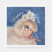 Serviette En Papier Bébé canard Joyeux anniversaire (Devant)
